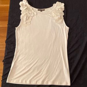 Adrienne Vittadini Beige Tank Top w/ Circle Ruffle